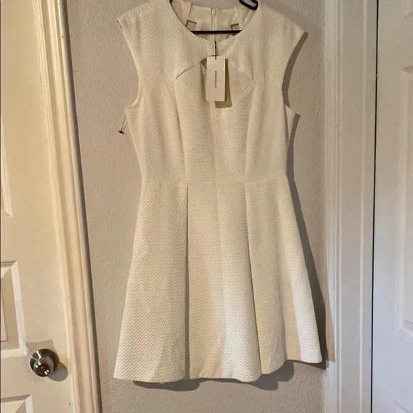 Karen Millen | Dresses | Karen Millen White Pleated Aline Mini Dress |  Poshmark